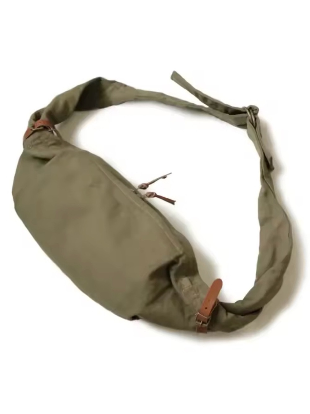 Kapital Olive Green Belt Bag with Leather Trim
